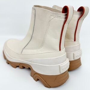 Sorel Brex Chelsea Boot Waterproof Ankle Bootie Natural Sea Salt Leather Size 8